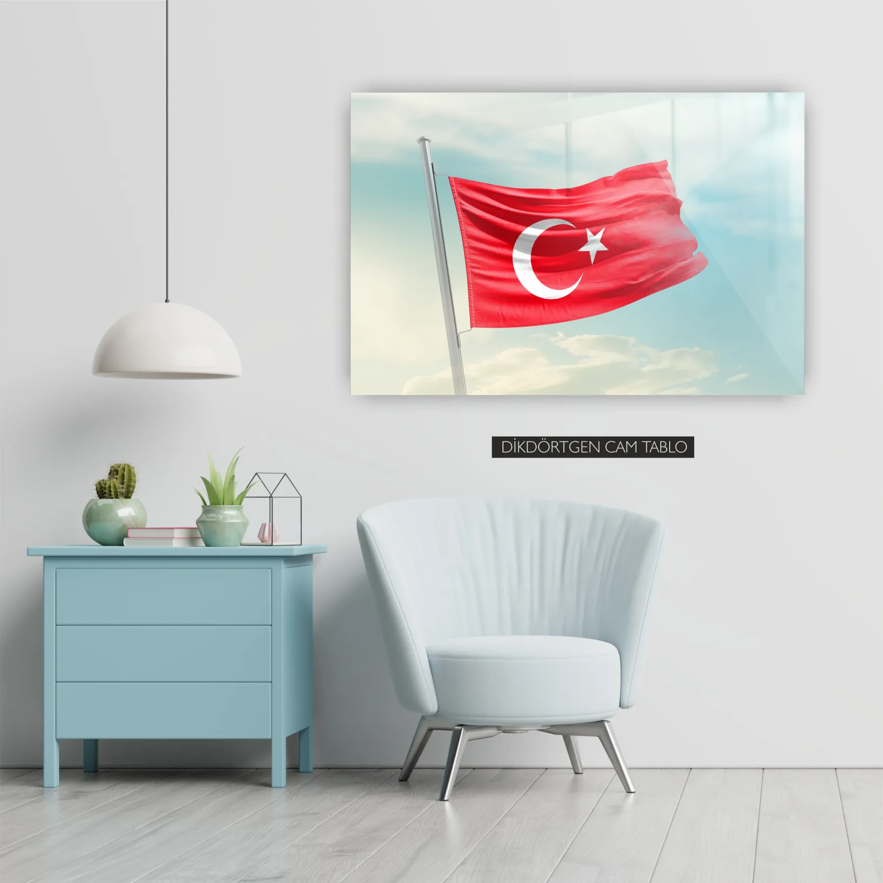 Türk Bayrağı Cam Tablo 2